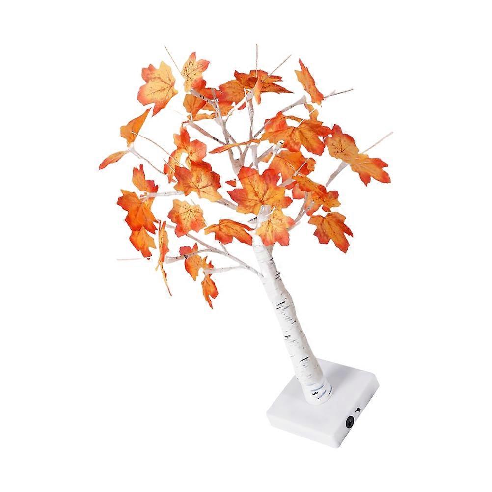 Thanksgiving Lamp Decor Tree Night Lamp Plastic Maple Leaf Shape 38X11X5.5CM 1Set