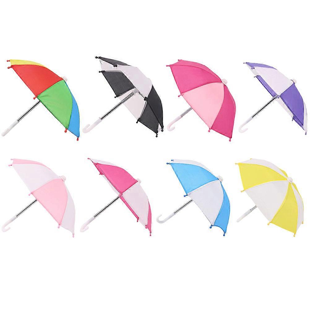8pcs Doll Umbrellas Decorative Cute Adornment for DIY House Models Lightweight Safe Design Tabletop Decor