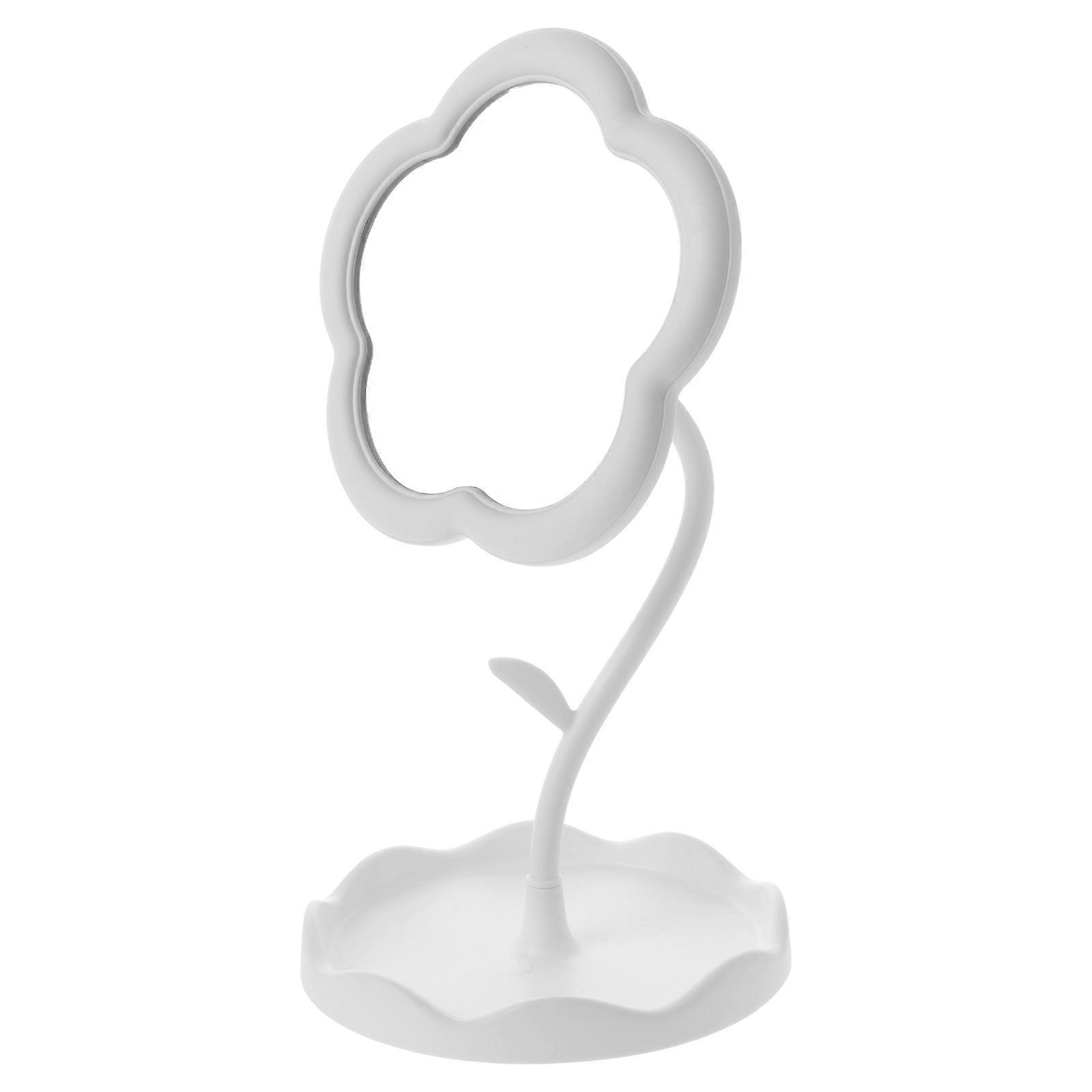 Flower Shaped Makeup Mirror Glass Material Vanity Mirror For Dormitory Small Makeup Mirror 1Set