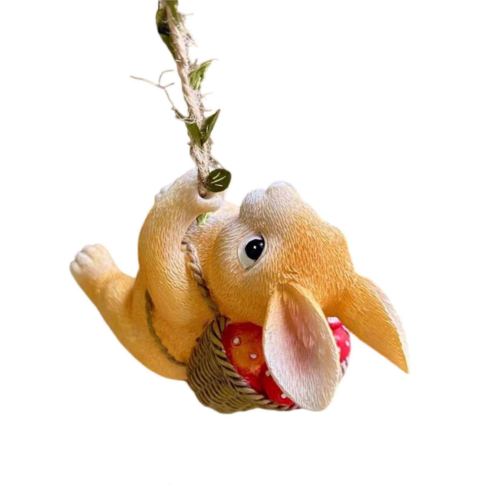 Climbing Rabbit Statue for Garden Decor - Durable Resin, Realistic Design, 12 Inches Tall