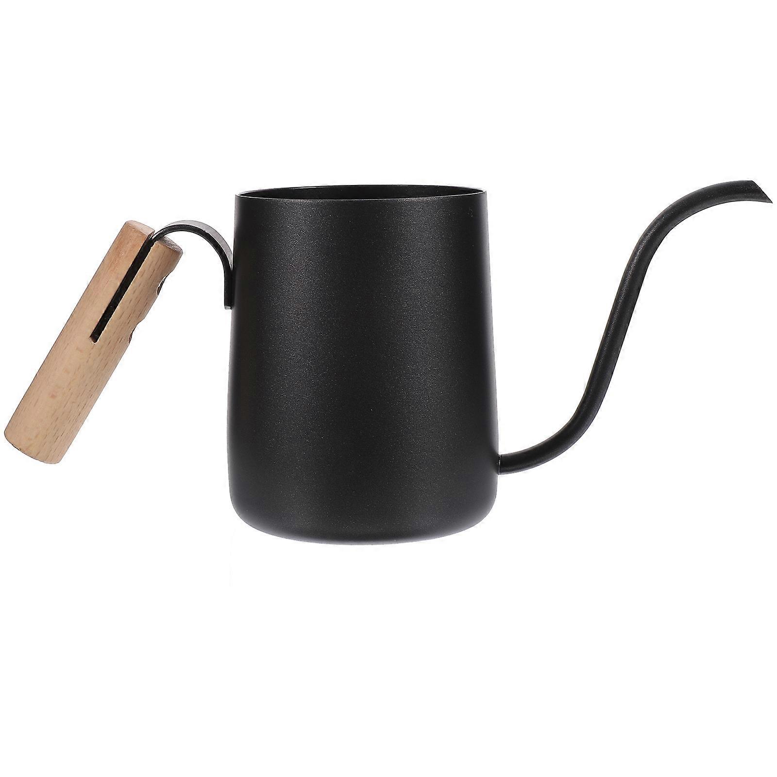Coffee Hand Pouring Pot Gooseneck Kettle with Wood Handle for Cafe Families 22.5X9X6.7CM 1Pcs
