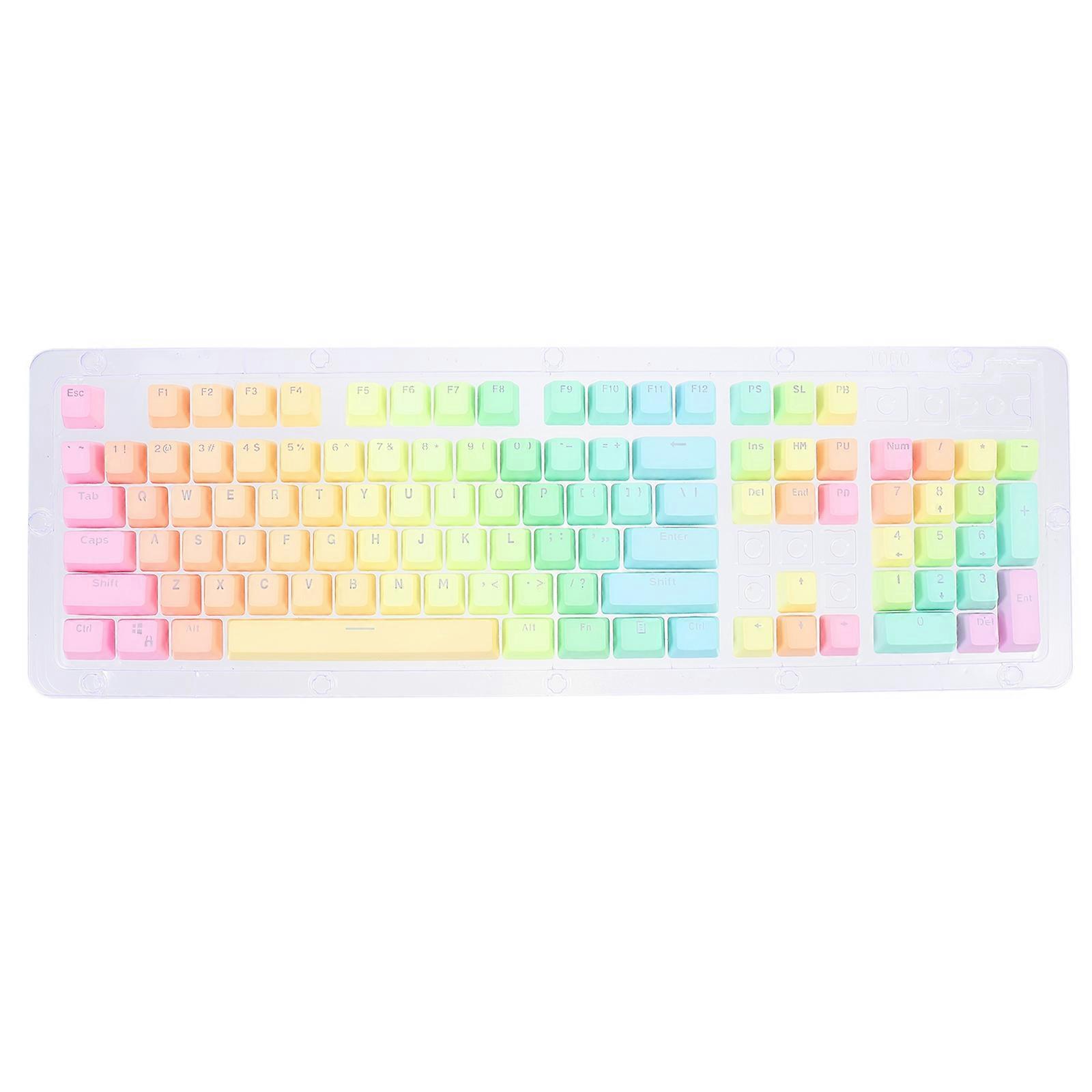 Keyboard Keycaps Cute 104-Key Keycap Mechanical Keyboard Style High Hardness 17.3X5.1X0.8in 1Set