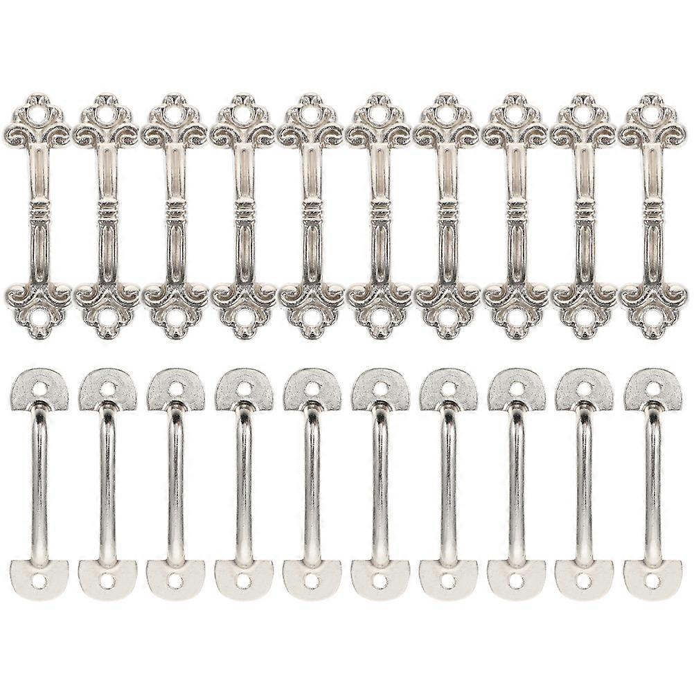 Retro Drawer Knobs Wardrobe Pulling Handles Electroplating Process Stainless Steel Screws 20Set