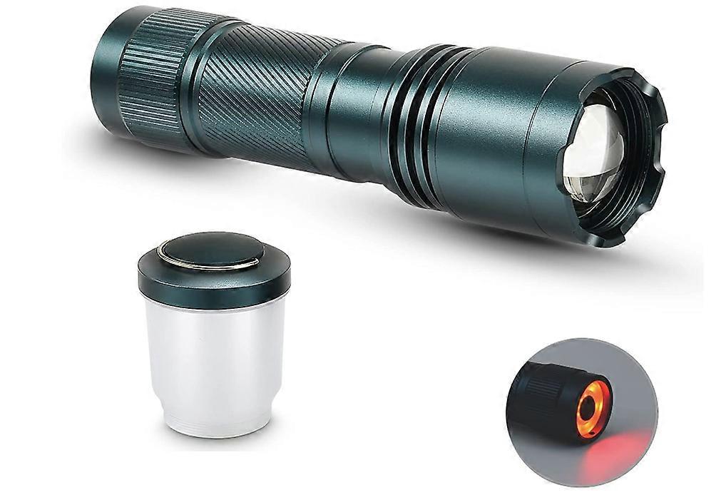 High-Powered LED Flashlight, Super Bright High Lumens Red Back Light Flashlights with Camping Lampshade Great for Outdoor, Emergencies and Hiking(Blue