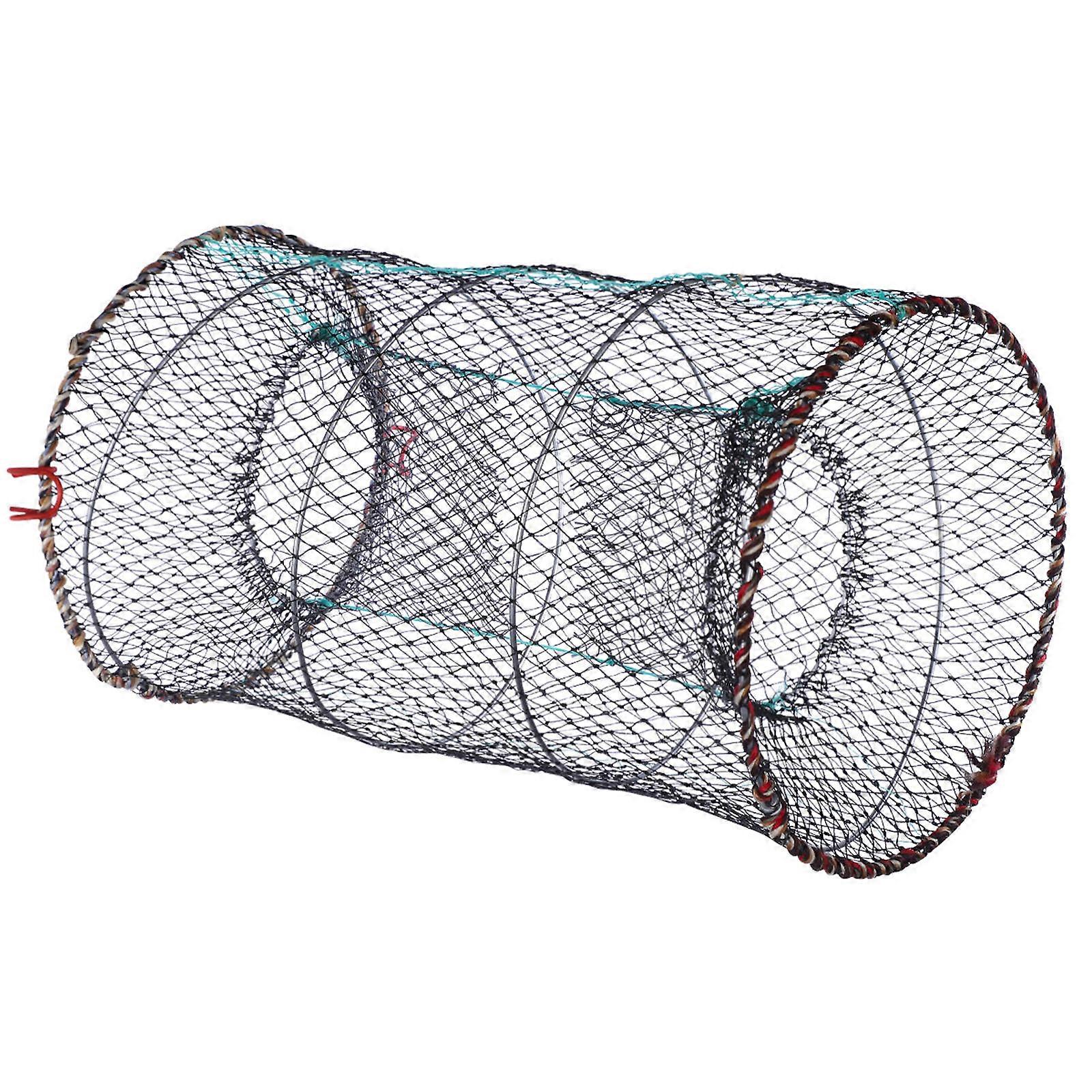 Foldable Portable Fishing Net for Shrimp Crab and Lobster Use Durable Mesh Black 360° Weaving Material