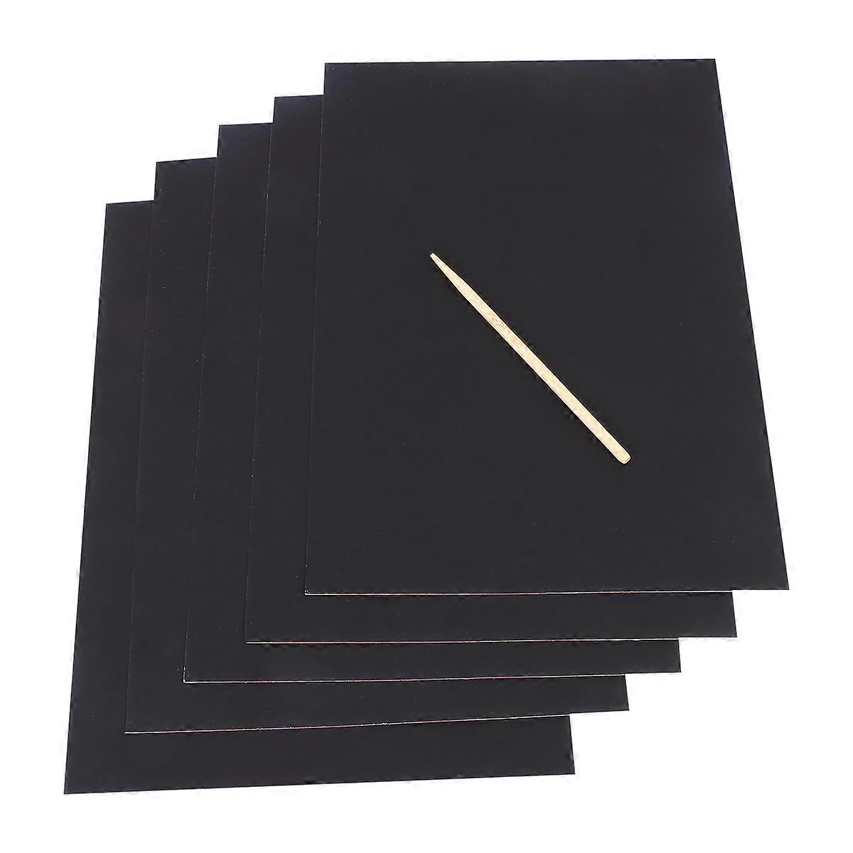 ورق رسم أسود للأطفال DIY خدش تطوير لوازم الخيال مجموعة 10 قطع