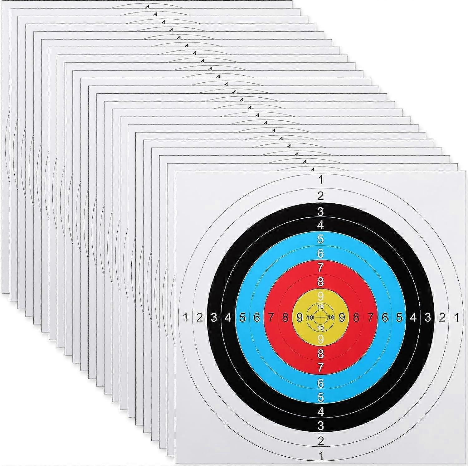 20 Pcs 17 Inch Archery Targets Paper Arrow Target 10 Ring Bow Target for Hunting Shooting Accessories Practice