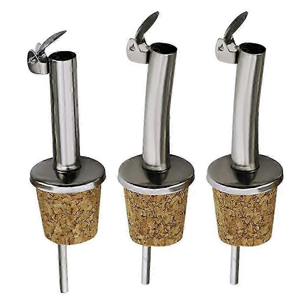 3 pcs stainless steel cork with hinged flip top cap