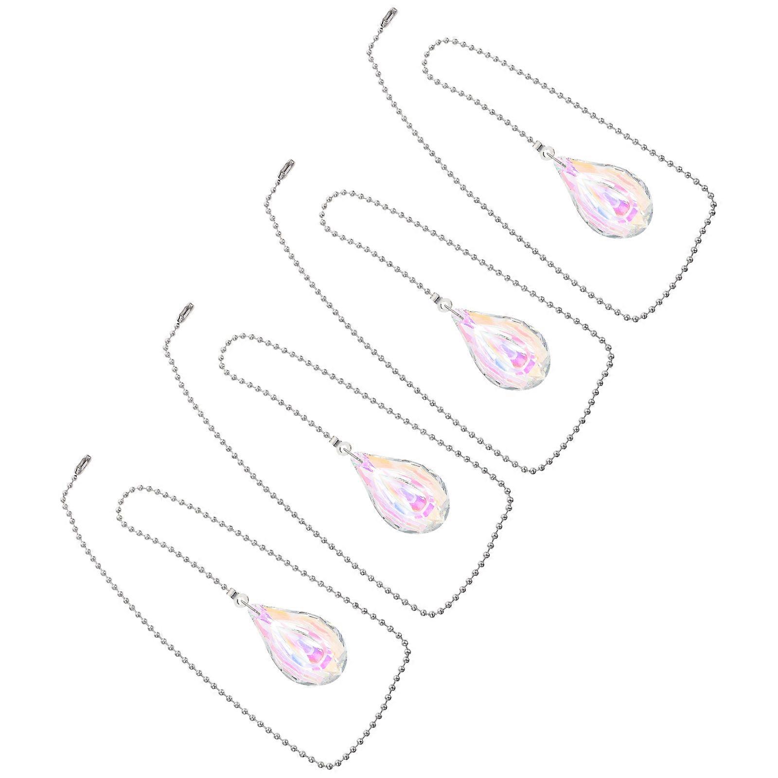 Pulling Chain Ceiling Fan Pulling Chains Home Decoration Transparent Bead Chain Switch 4Pcs
