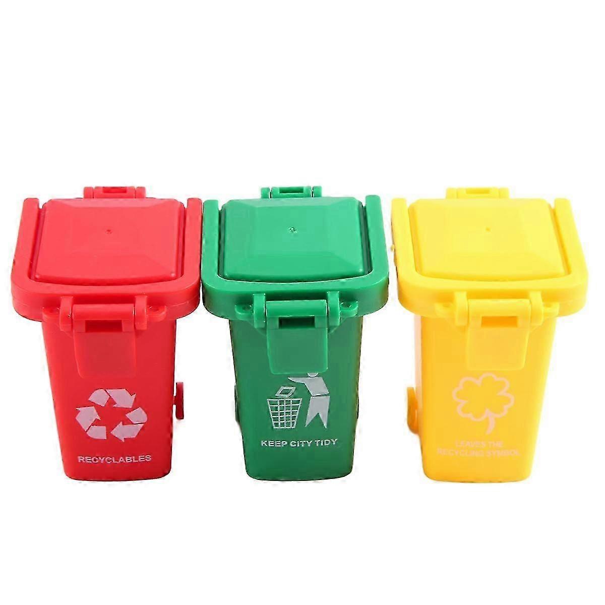 2025 Latest Model Toy Vehicles Garbage Truck's Trash Cans, 3 Pack Toy Garbage