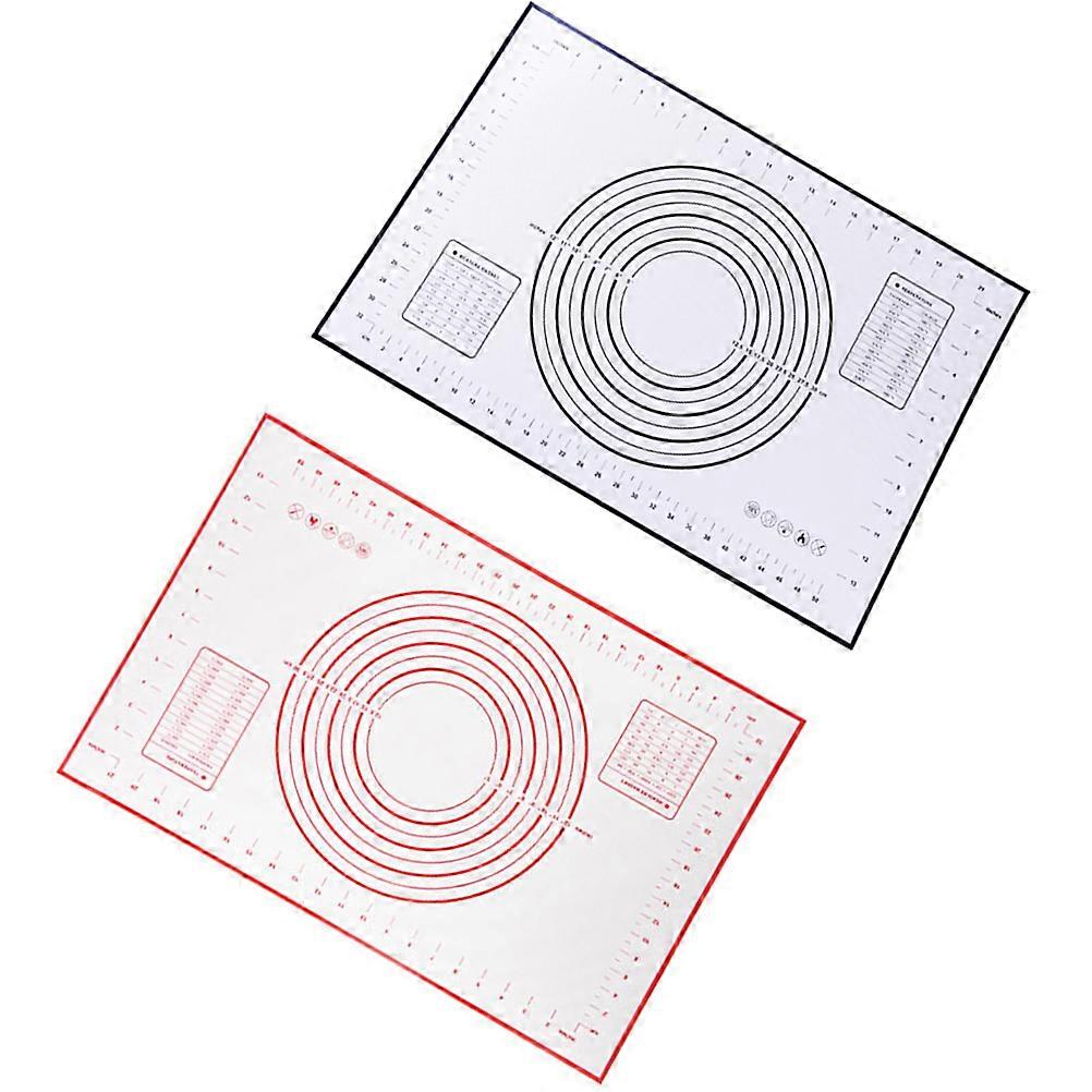 Non Slip Dough Mat Silicone Pastry Board for Personal Users in Kitchen 60x40cm Black Kneading 2Set