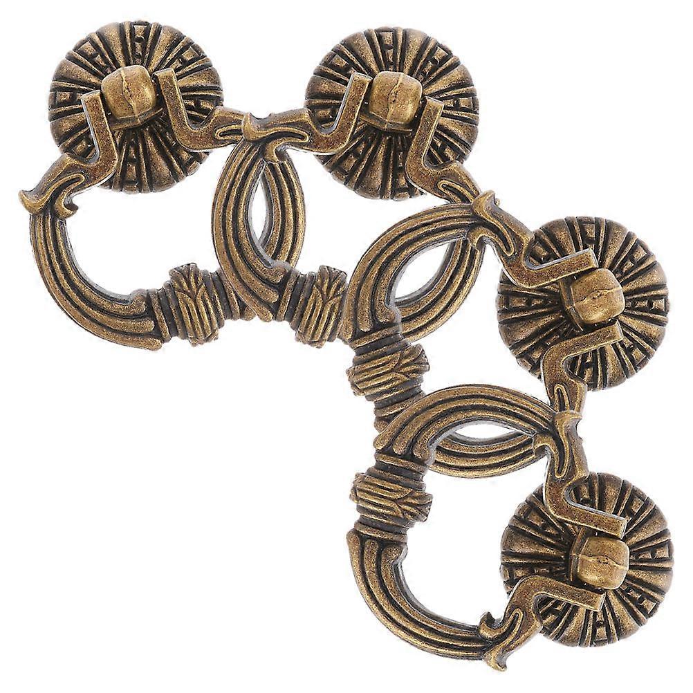 Vintage Drawer Pulls 4Pcs Copper Light Brown Durable Construction for Home Use