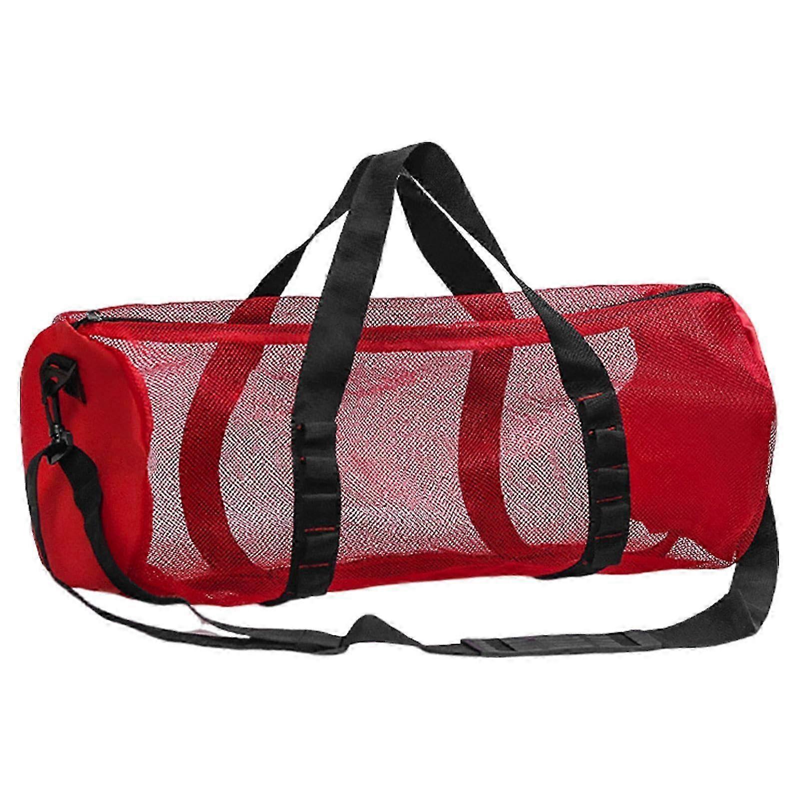 Extra Large Mesh Beach Dive Bag, Durable Mesh Duffle Bag with Zipper and Adjustable Shoulder Strap Suitable for Various Activities