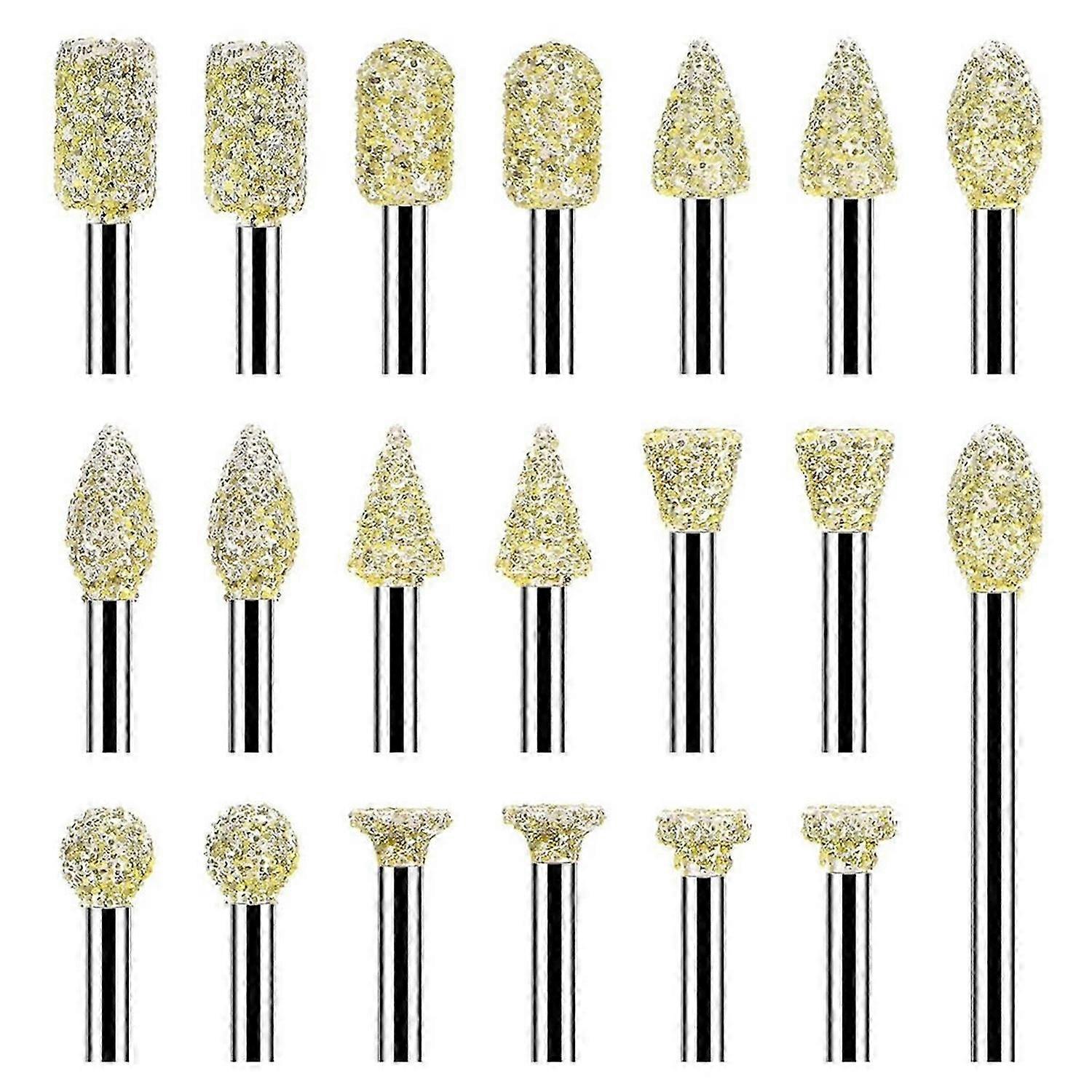20 PCS Grinding Burr Drill Bit for -Tool Accessories Rotary Tool Supplies for -Polishing Tool 1/8 In