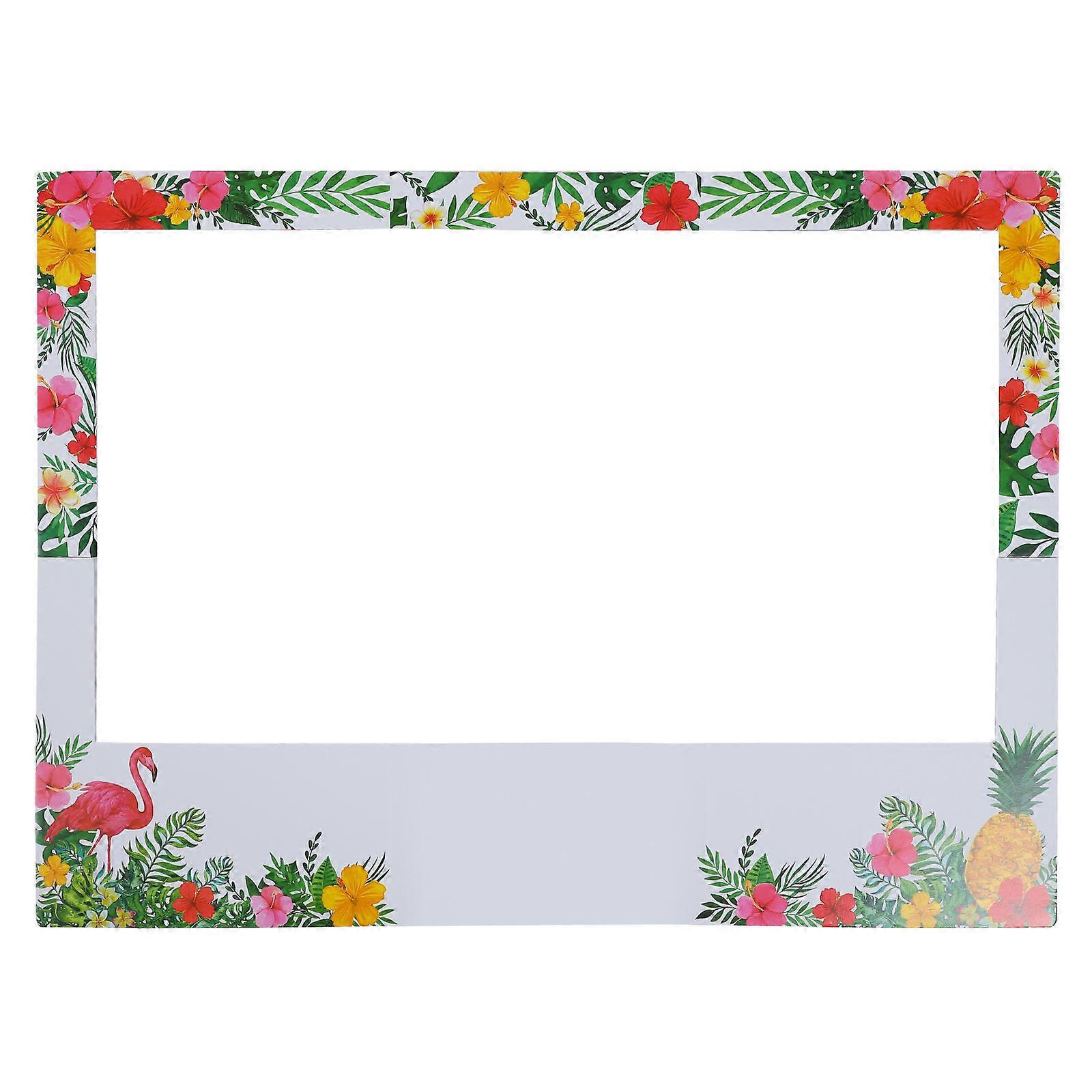 Selfie Hawaiian Photo Frame Prop Rectangular Assorted Color 90x60cm Party Props 1Pack
