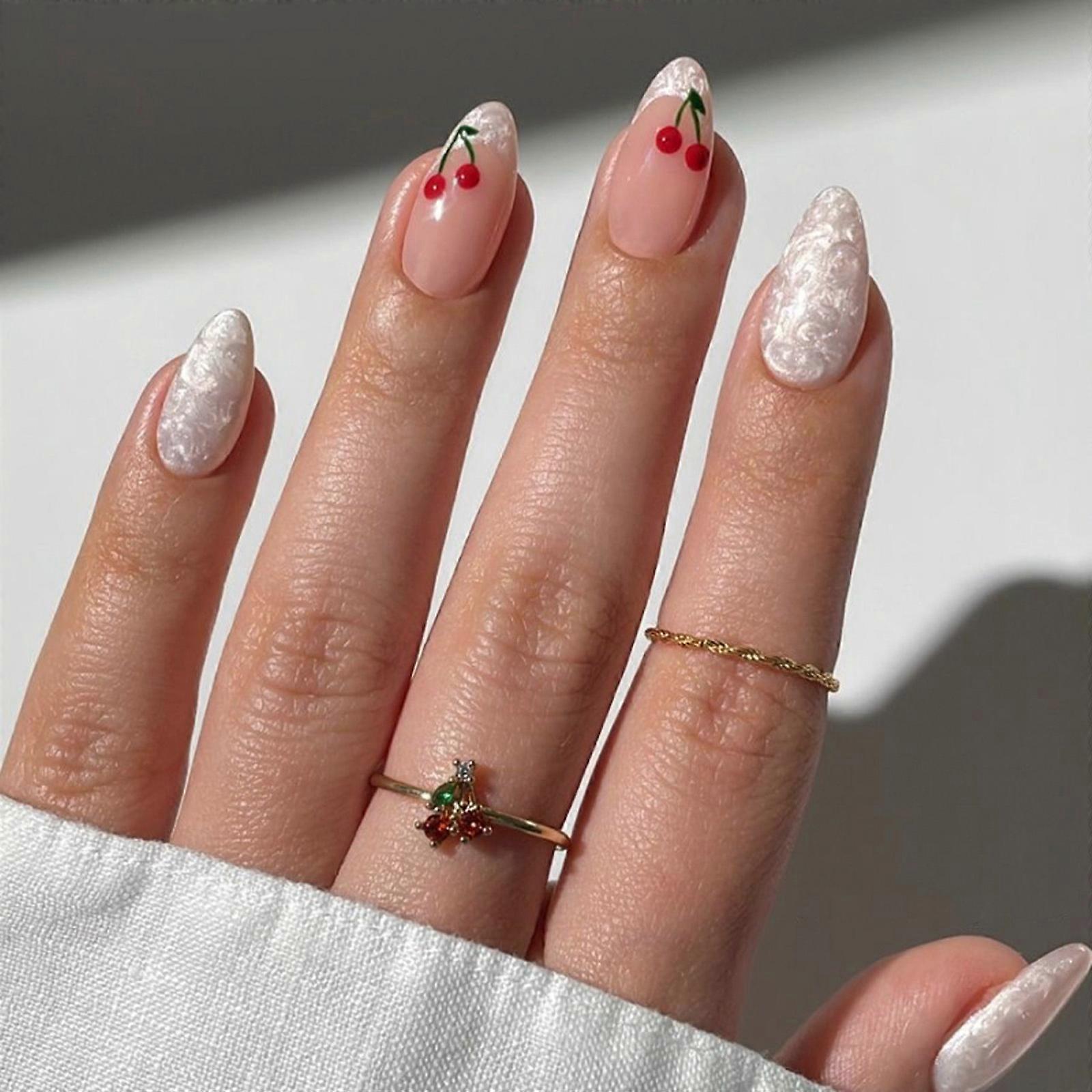 Mandelnageltips · Lösnagellim · Nagelfix · Press-on-nagel · Konstgjorda lösnaglar för kvinnor och flickor · Gåvor