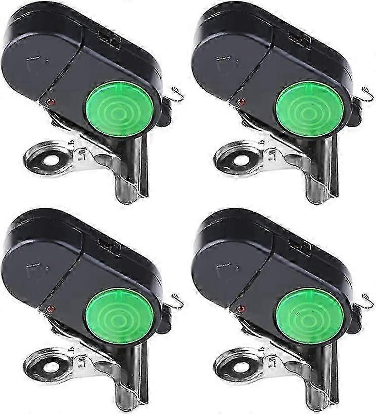 4 Pieces Waterproof Battery-powered Clip-on Fish Alarm Bite Indicators with Sound and LED