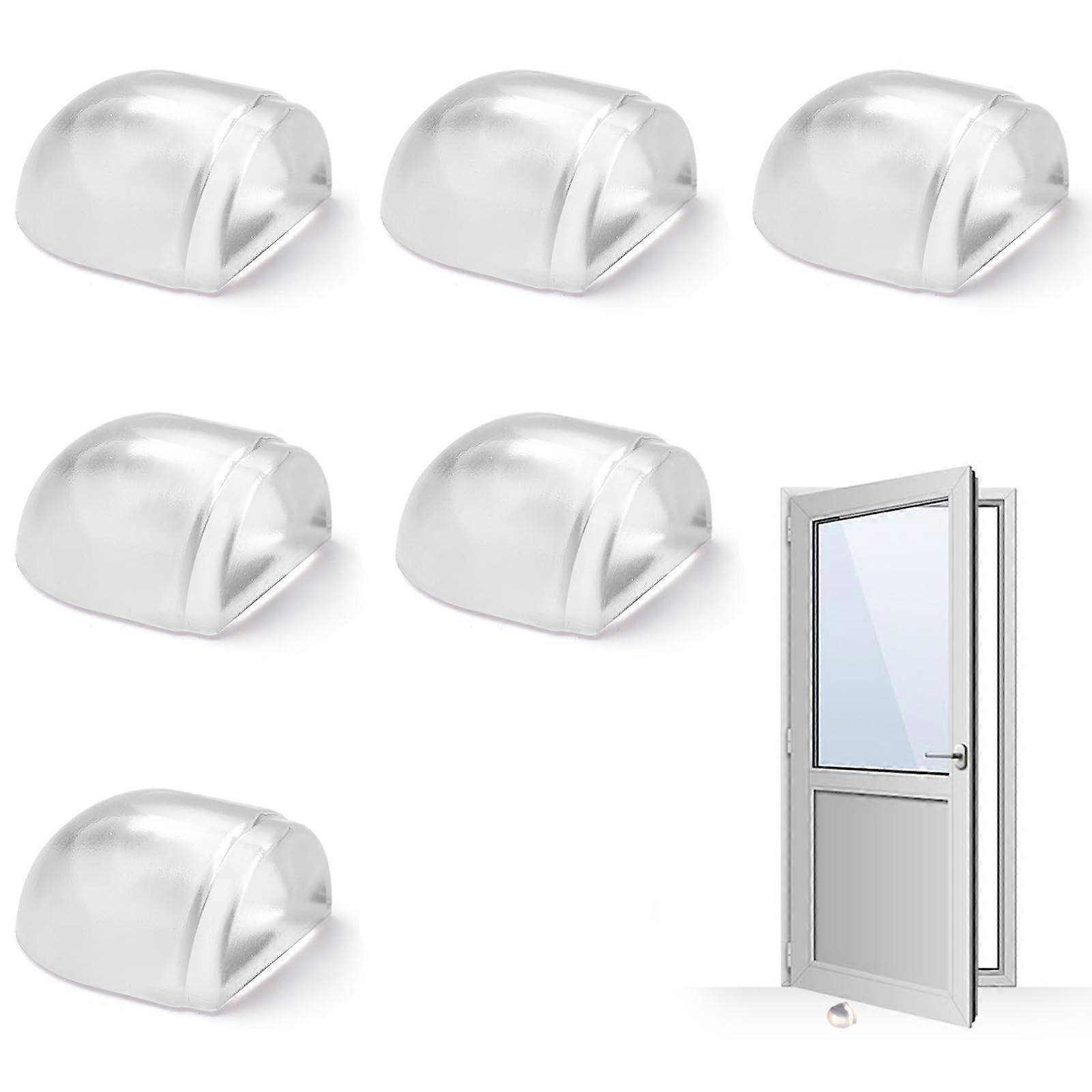 Pack of 6 Transparent Door Stops for Gluing, SelfAdhesive Floor Wall Buffer