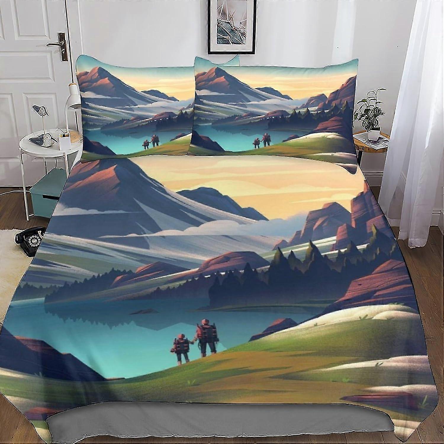 Conjunto de Conforto de Colchão com Padrões Geométricos Conjunto de Cama Estampado de 3 Peças Artistic Innovations com Zíper para Adolescentes e Adultos