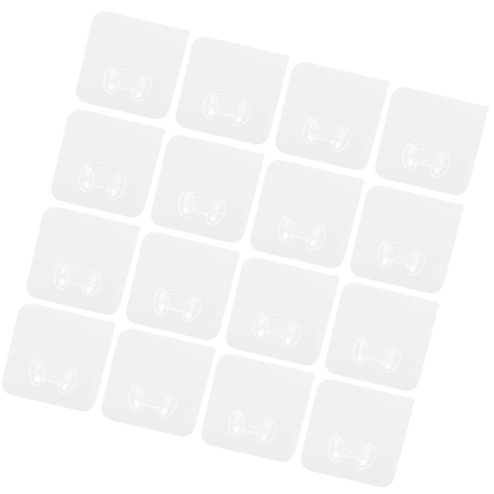Self-Adhesive Transparent Plug Hook Storage Rack for Holding Use 30Pcs