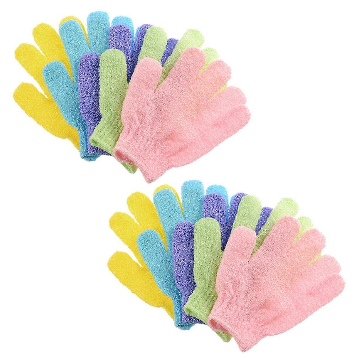 10 Pairs Exfoliating Gloves Body Care Cleaning Shower Polyester Gloves