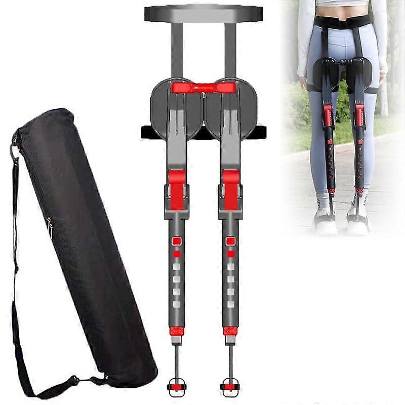 Portable Folding Seats 5-Way Adjustable, Lightweight Red Seats, Height Range 1.2-1.85m, 150kg Capacity