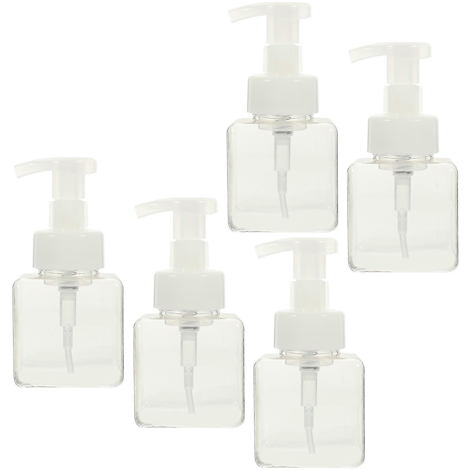 Refillable Lotion Bottle Liquid Dispensing Wash Basin 13.5x6.7cm Transparent Press Dispensing 5Set