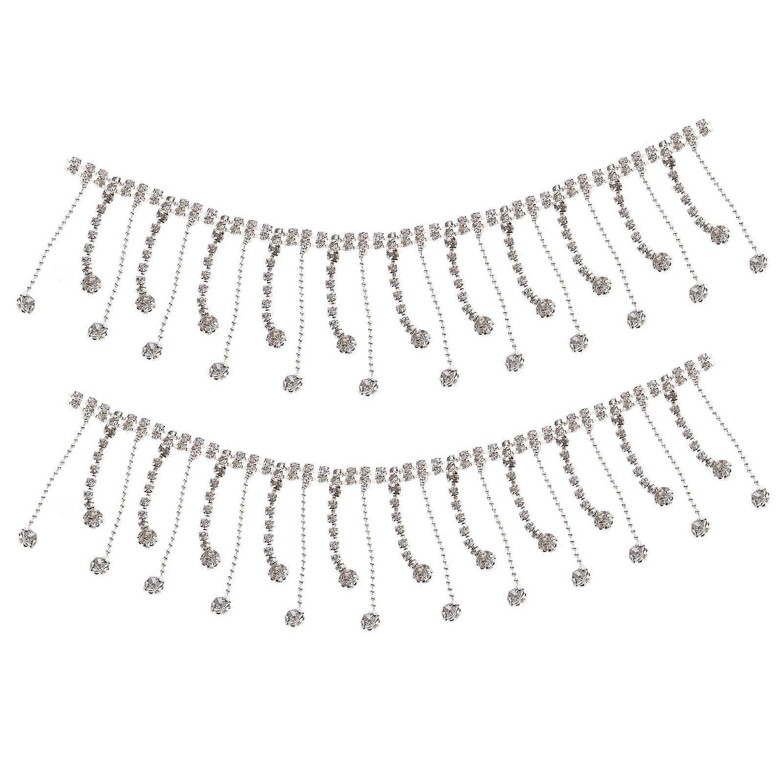 Rhinestone Fringe Chain for DIY Jeans Dress Accessories – Decorative Tassel Trim for Crafting Sashes, Embellishments, Wedding & Party Fashion Decor