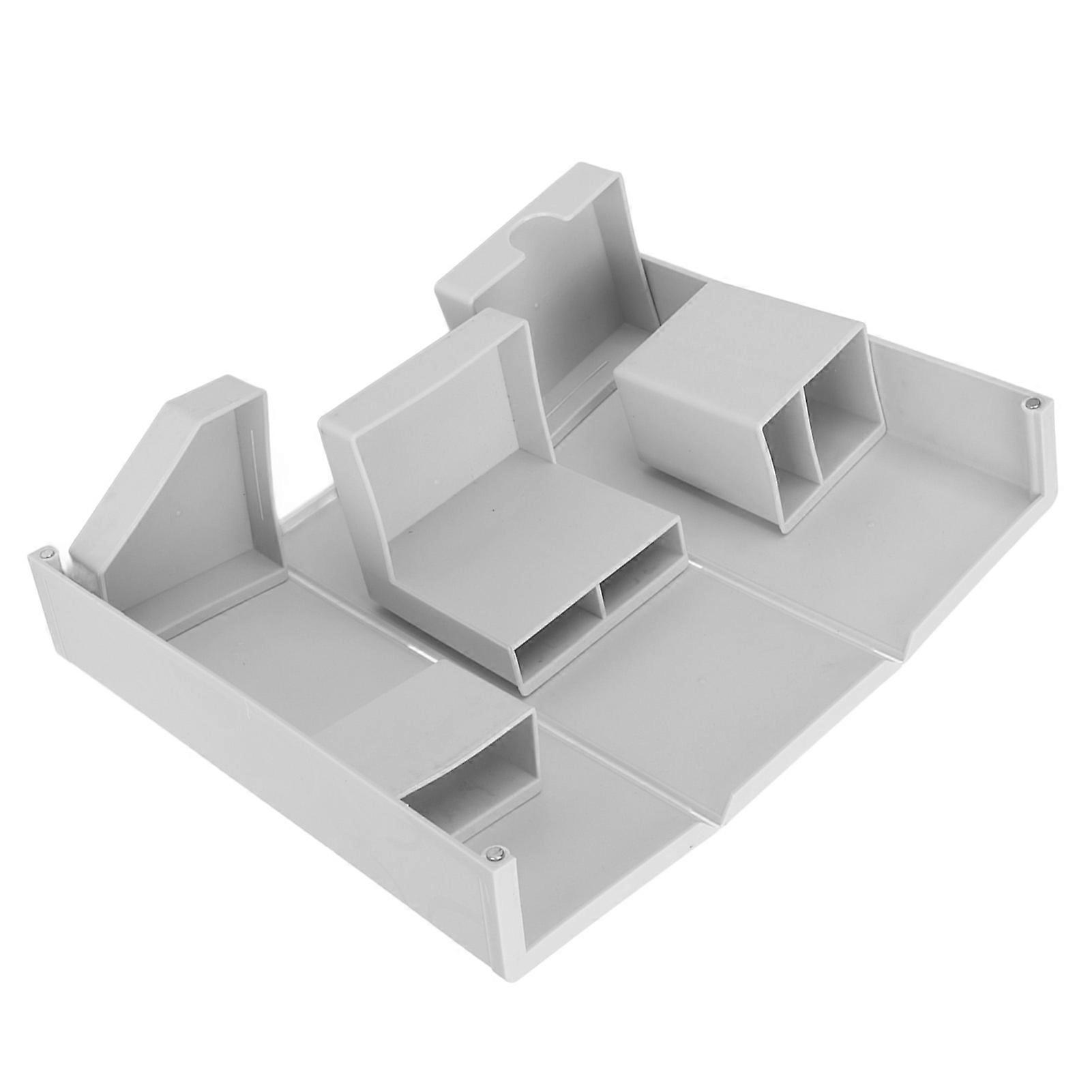 Desktop Storage Box Multi Compartment Purpose Plastic Foldable Makeup Storage Box for Stationery Tools Grey