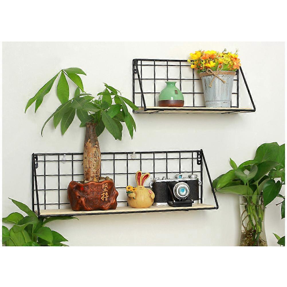 Wall Hanging Shelf Wall Organizing Shelf Square Shape Storage Capability Black Color Iron Material For Homeowners 1Pack