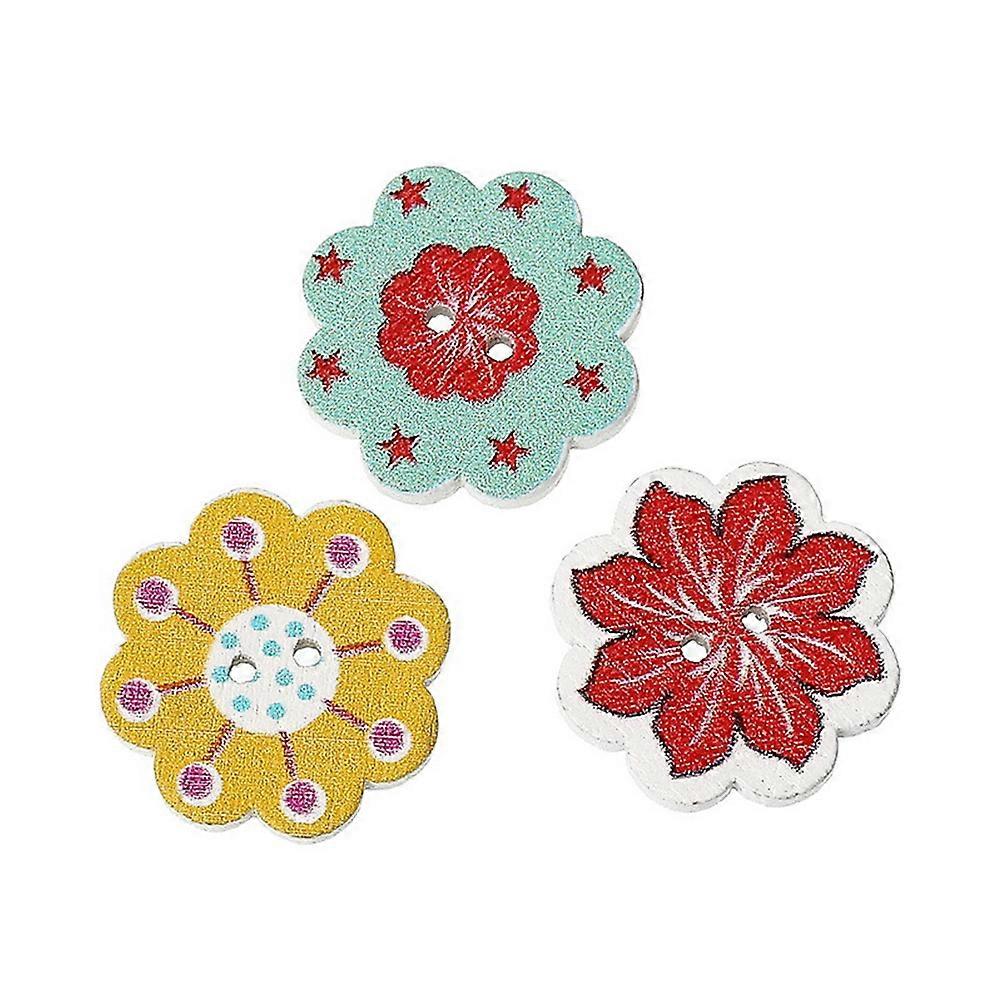 Colorful Flower Buttons For Sewing And Knitting Unique Designs Random Color Ideal For Artistic Creations 50Pcs