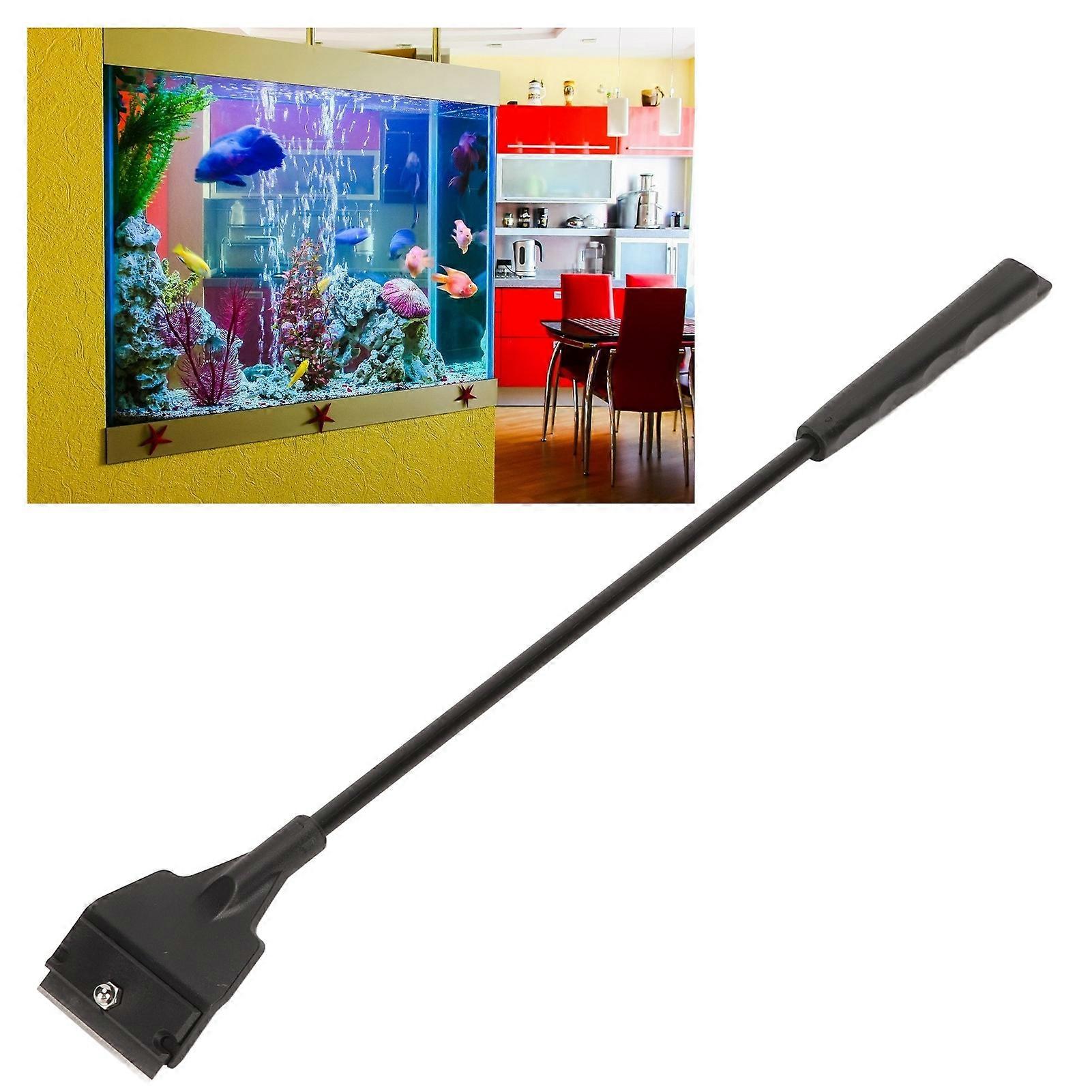 Aquarium Algae Scraper 5 Replaceable Blade Lightweight Fish Tank Scraper Cleaner for Glass Tank Narrow Mouth Standard Type 34cm 