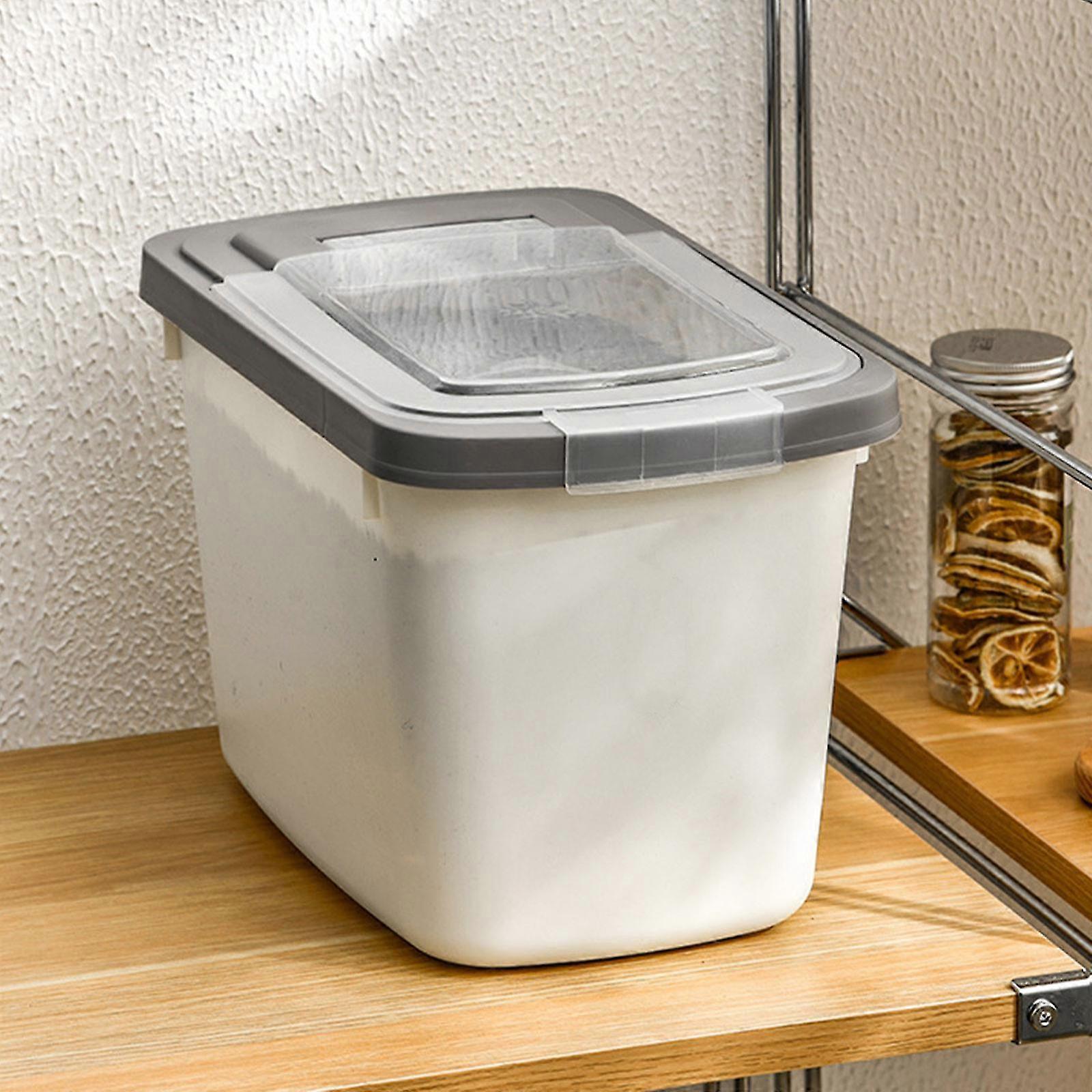 Large Airtight Rice Container, Food Storage Cereal Pet Dog Food Container With Measuring Cup For Household