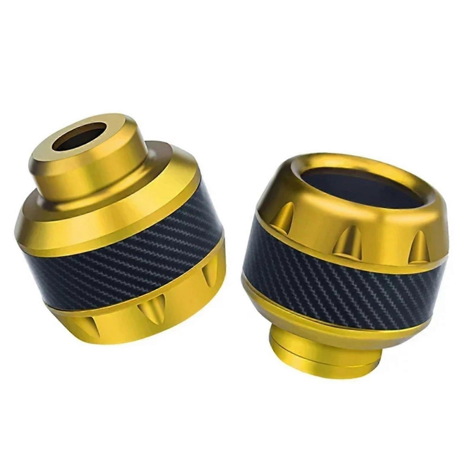 Universal Motorcycle Crash Protector Roller Fork Frame Sliders Yellow 2pcs