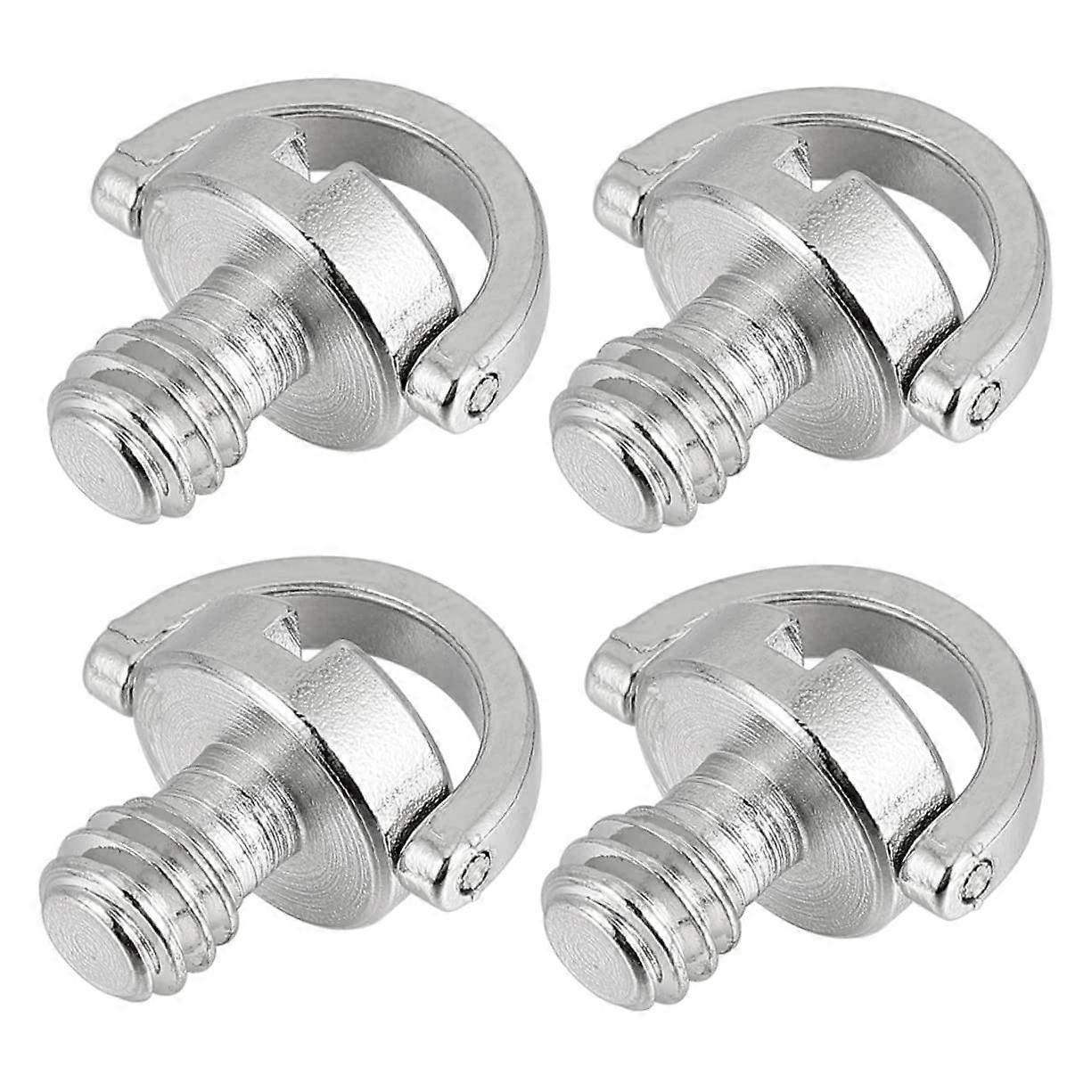 4pcs Camera Gimbal Tripod Replacement Quick Release Plate Mount 1/4 Inch Silver 1.5x1.4x1.2cm Compatible Accessory