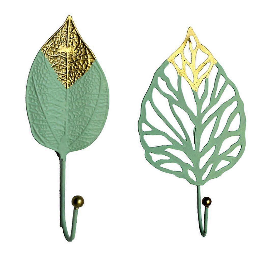 2pcs Leaf Shaped Hanger Hooks Coat Wall Mounted Hooks Single Coat Hanger