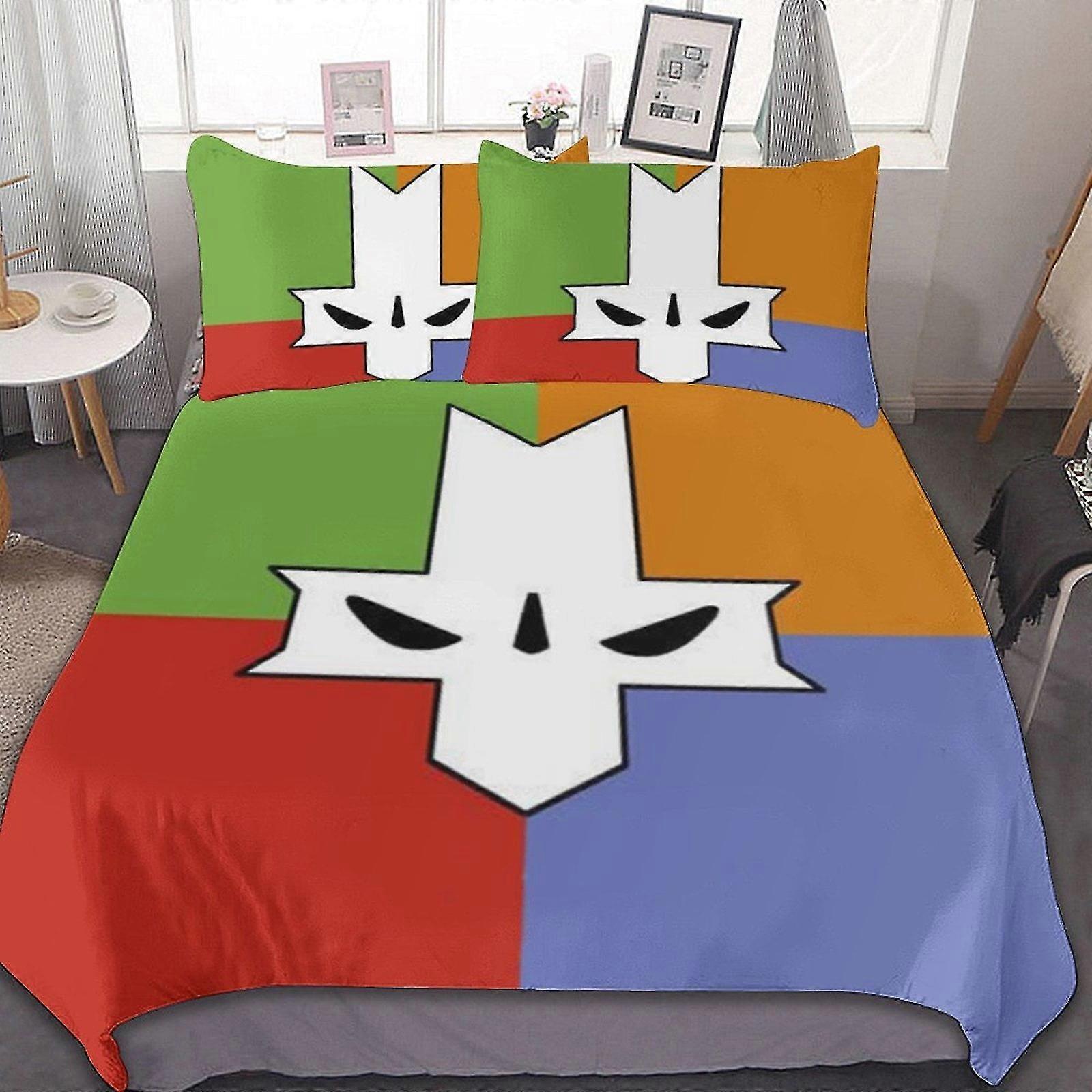 Conjunto de lençóis de 3 peças para um tema de jogo Capa de edredom respirável com 2 fronhas de travesseiro Soft All Seasons Conjunto de cama