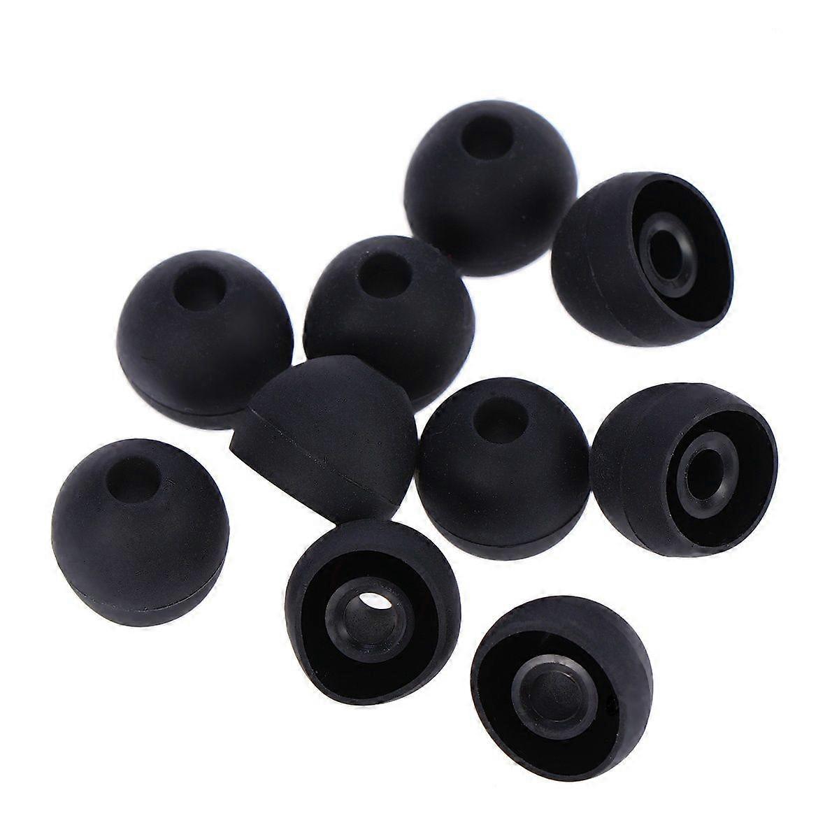 10pcs 13MM Remplacement Écouteurs Silicone Embouts Écouteurs Réduction De Bruit Capuchons D’écouteurs (Noir)