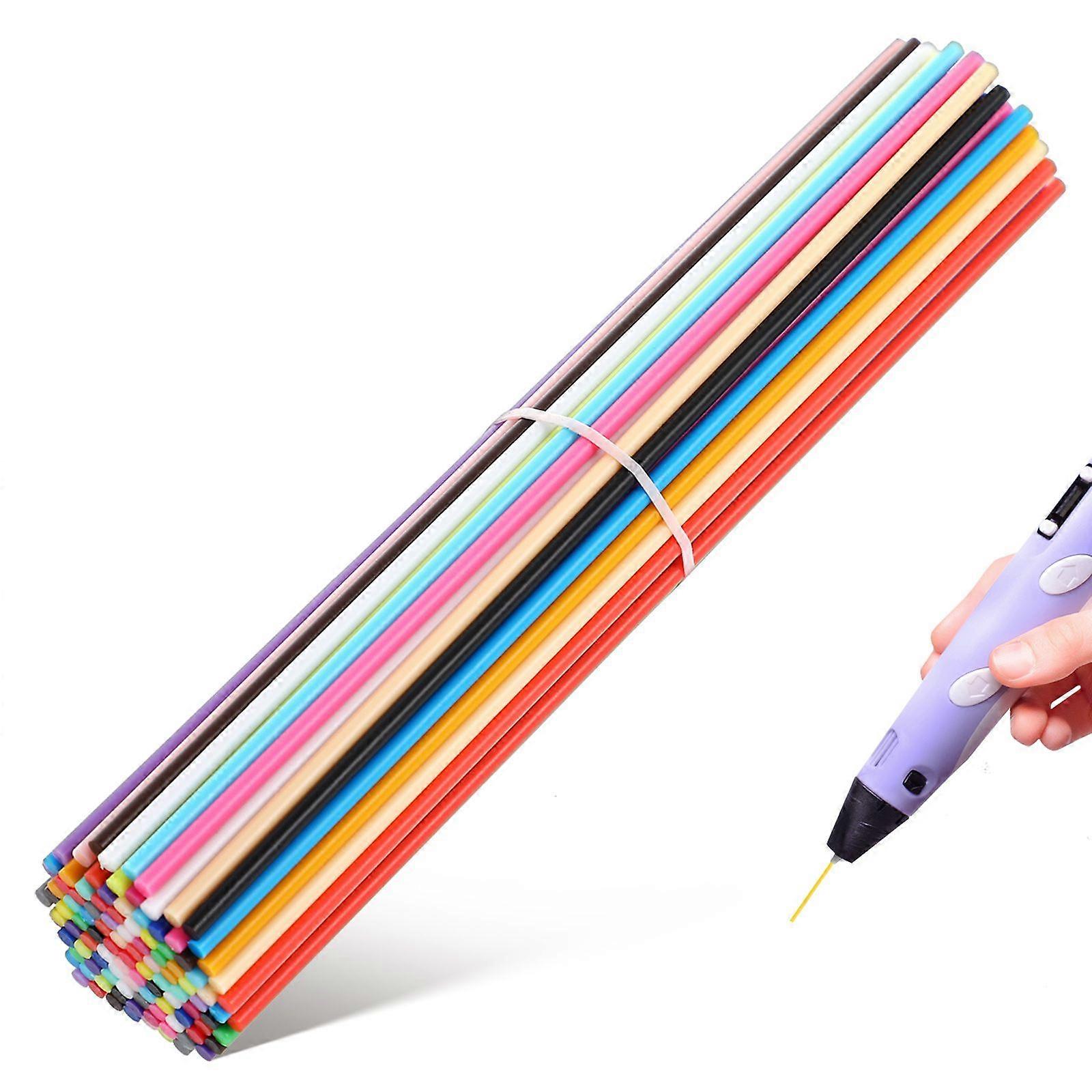 110pcs Pcl Filament 3d Printing Pen Filament Refills 3d Doodler Pen Material Low Temperature Pcl Filament 3d Pen Supplies 22 Colors 2.5mm