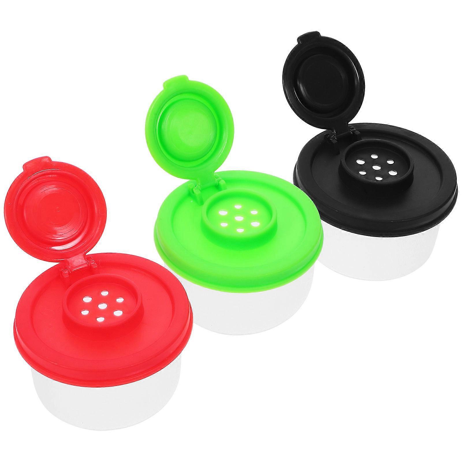 Seasoning Containers Portable Pepper Shaker For Picnic Controlled Pouring Design 3Pcs