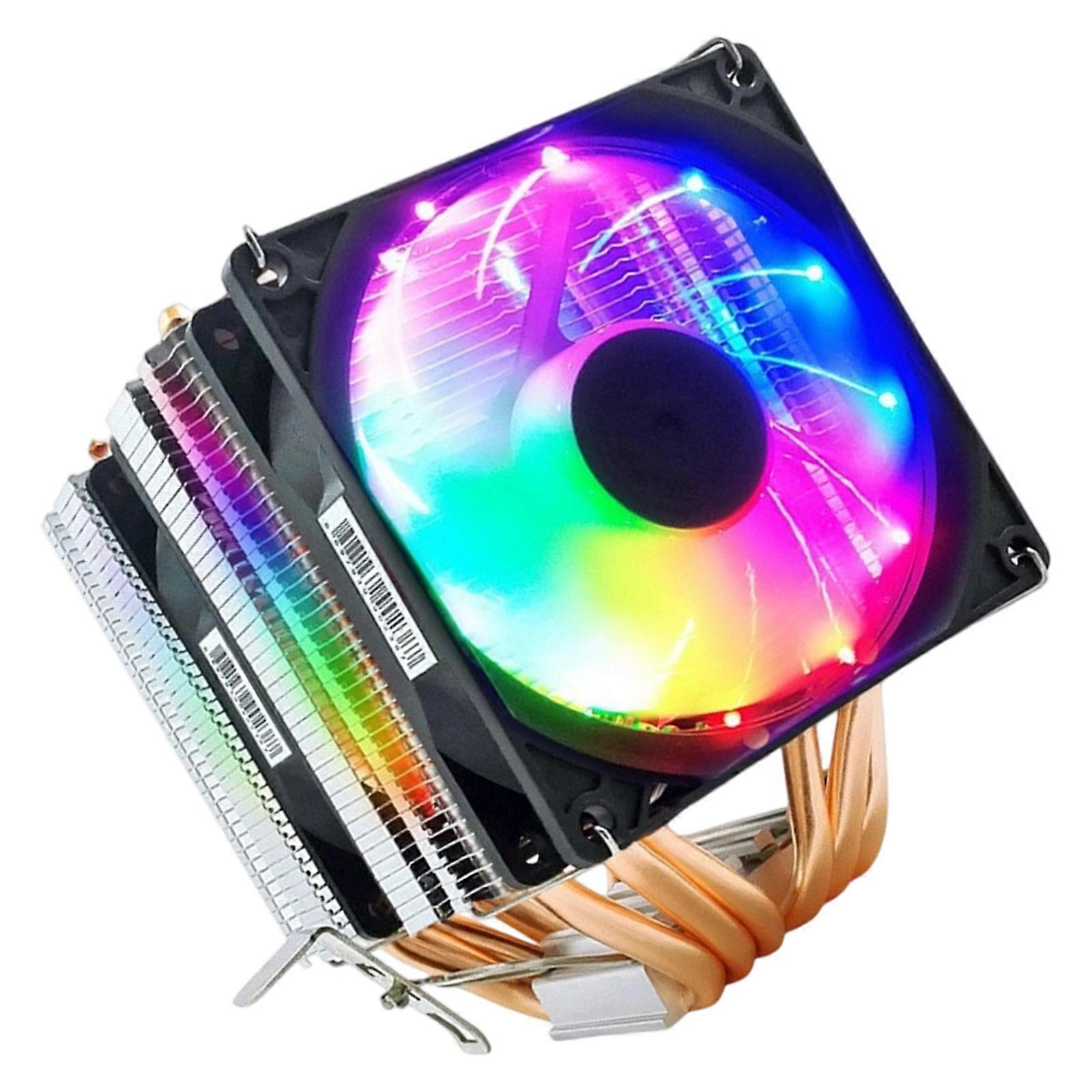 Advanced CPU Air Coolers Double Tower Heat Sink 6 Copper Heat Pipes PWM Controlled Fan Rgbs LED Low Noise Design Support Multicolor