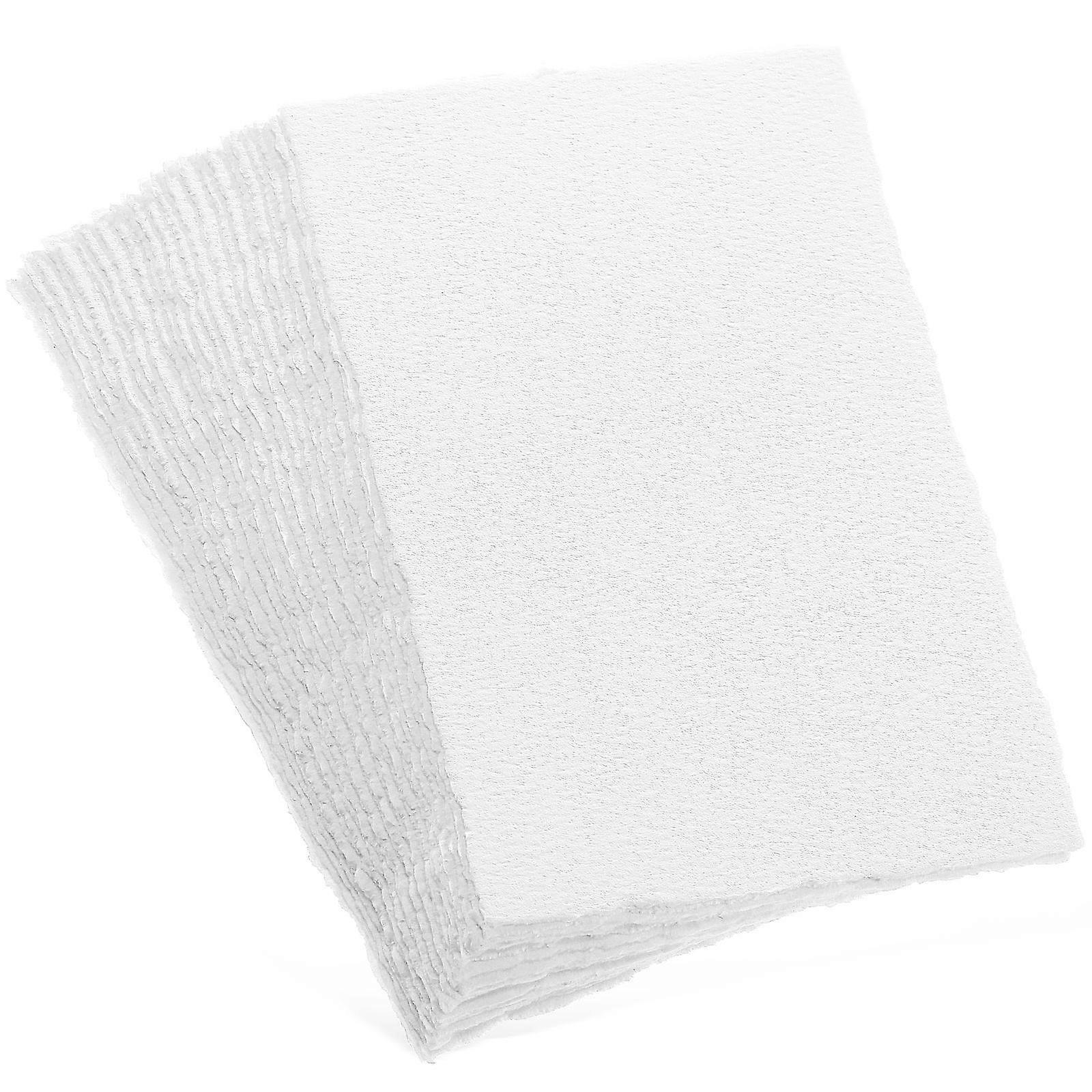 Thick Textured Watercolor Paper 25 Sheets, Rough Edge, Cold Pressed for Painting, Sketching & Crafting in Classrooms & Studios