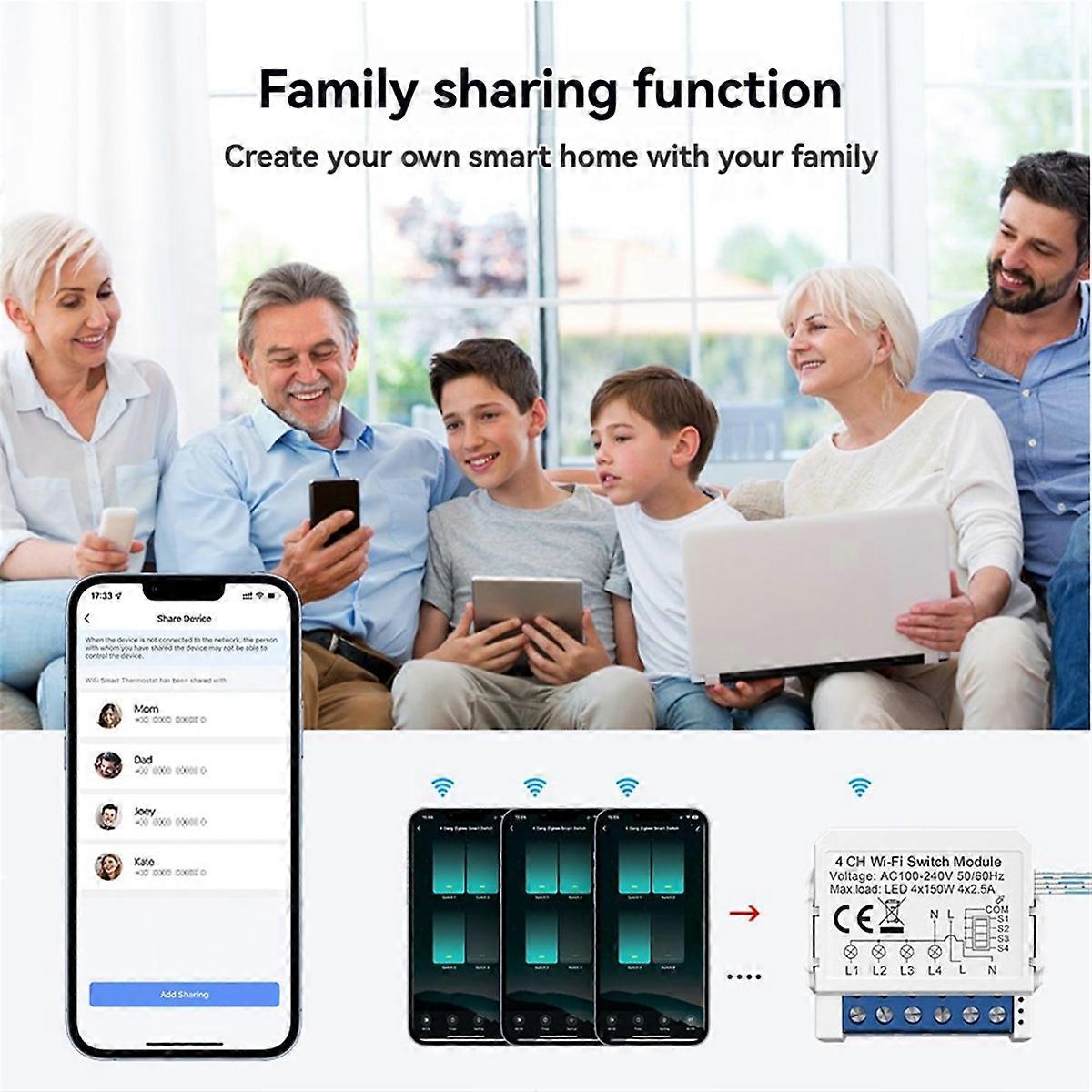 Tuya Zigbee Zero Fire Smart Switch Module Two-Way Control Support Voice Control DIY Home Automation 3 Gang