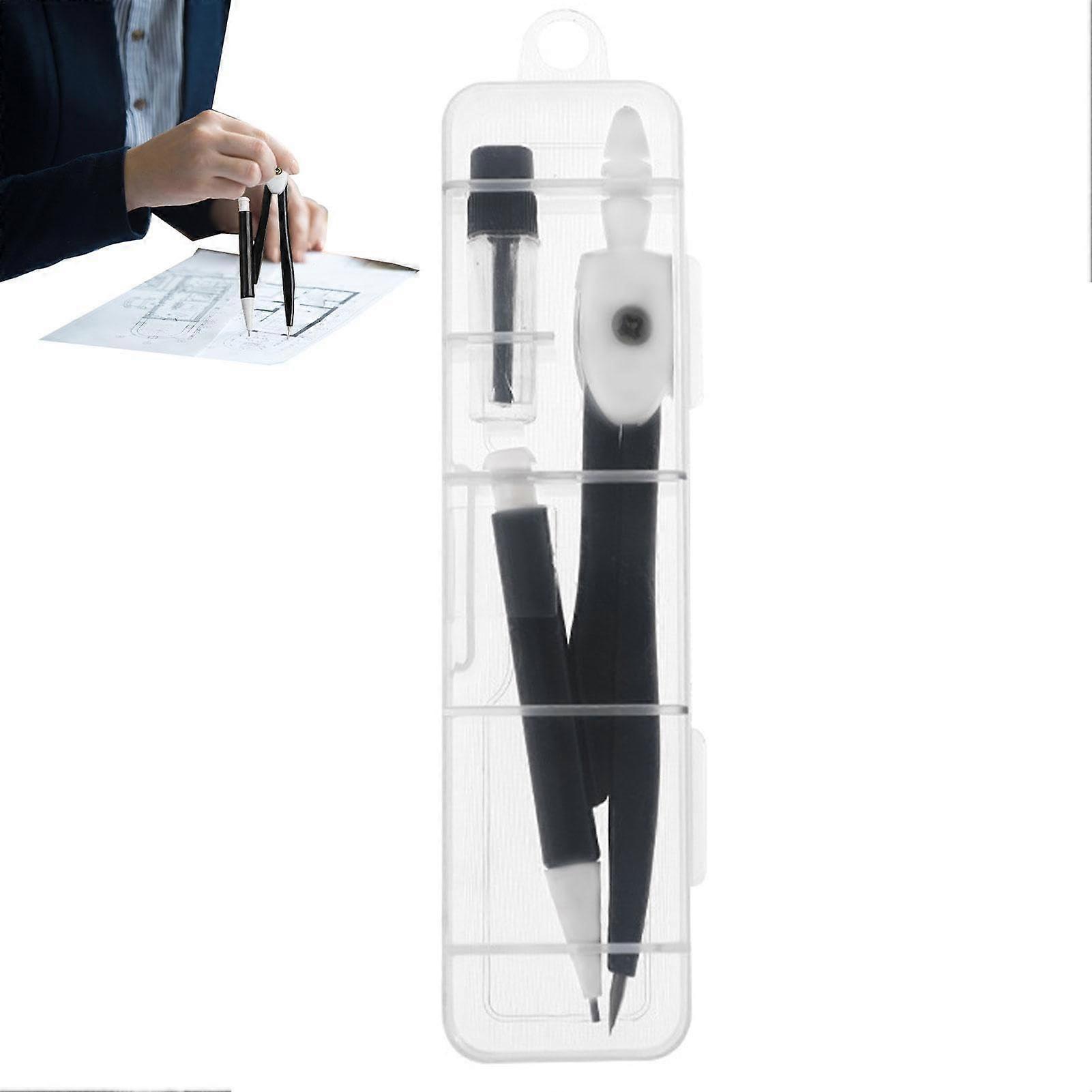 Mathematical Compass & Drawing Tool Set - Precision Geometry Tools for Circles, Rulers, Black Drawing Instruments