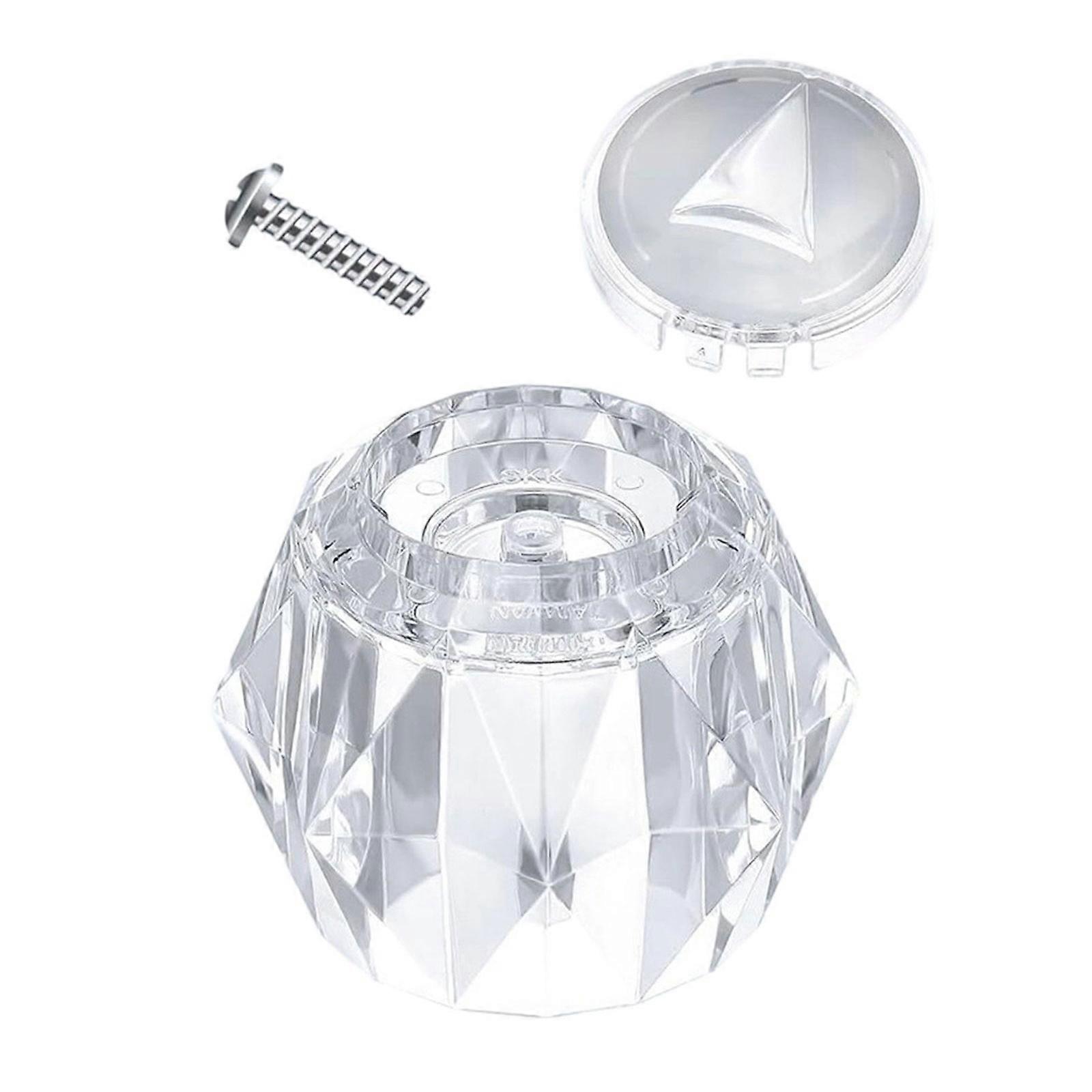 Bathtub Faucet Handle Acrylic Shower Handle Bathroom Bathtub Faucet Knobs with Button and Screw for H71 Faucet Part Multicolor