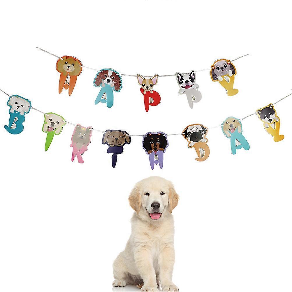 Birthday Decorations Set Hanging Flag Background Decor Assorted Color 1Set