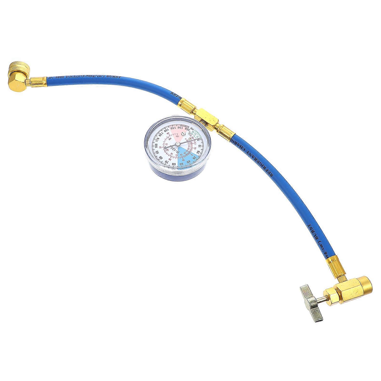 Refrigerant Filling Tube with Gauge Air Condition Pressure Gauge Repair Tool