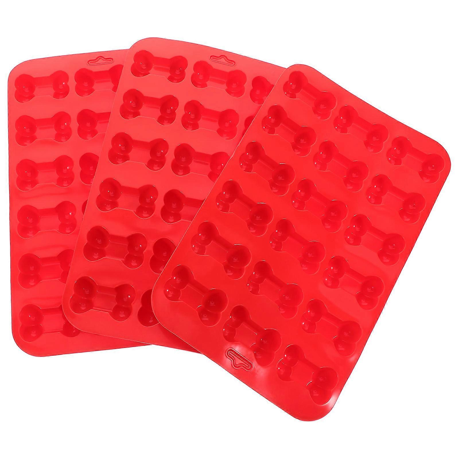 Şeker Kalıpları Silikon Tedavi Kalıbı Kemik Şekilli DIY Projeler Aileler 22.00X15.00X1.50CM Kırmızı El Sanatları 3 Adet
