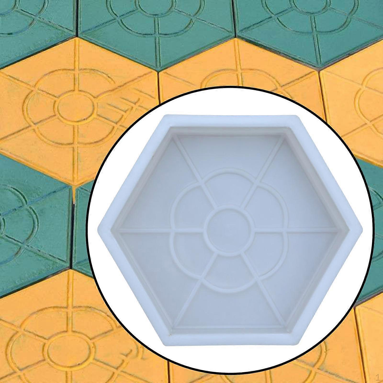 Hexagon Paving Stepping Stone Paver Tool Practial Sturdy Decorate Cement Color Brick for Backyard