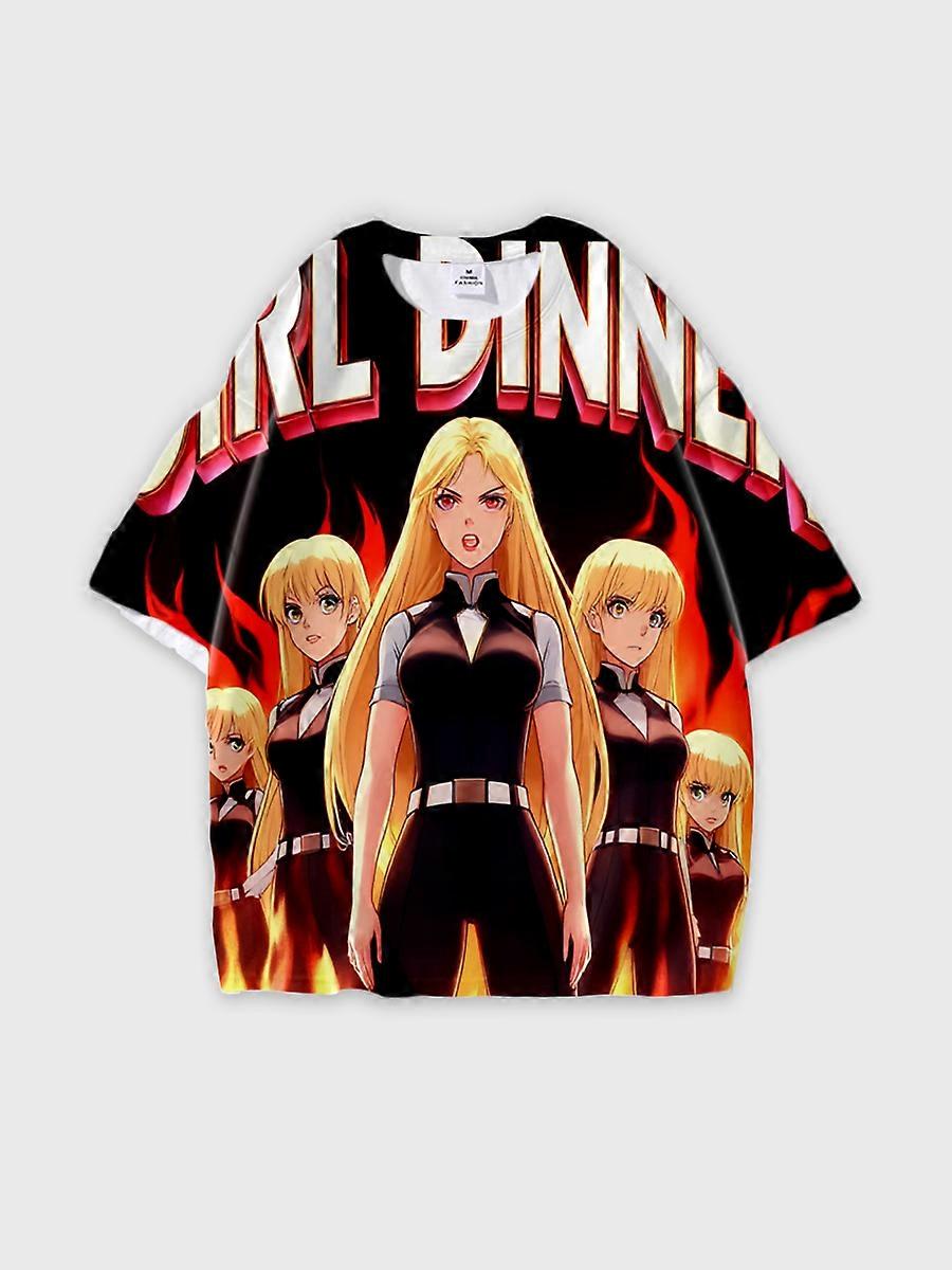 T-shirt round neck book Characters Pattern loose short sleeve P1196